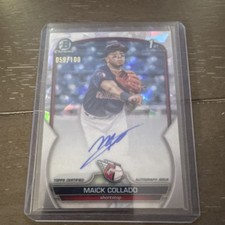 2023 Bowman Chrome Maick Collado Atomic Refractor Auto /100 (RC) Guardians