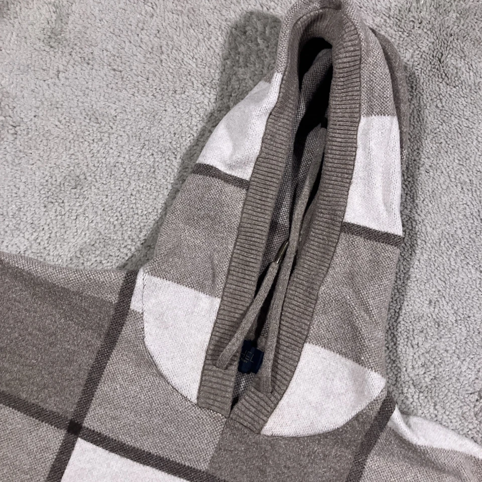 Sudadera con Capucha Rachel Roy Window Pane Para Mujer Gris Medio Beige Cabincore Acogedora Exterior Foto 3 de 4