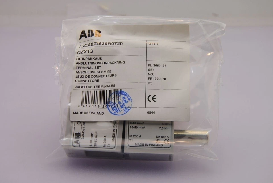 3x ABB 1SCA022639R0720 OZXT3 Terminal Set Clamps Breaker Expander 1 to 2 1/0 AWG - Image 4 of 4