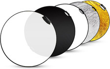 Portable 5-In-1 24 Inch 60Cm Handle round Reflector Collapsible Multi Disc wit