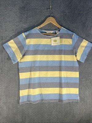 Vintage Bechamel L Shirt W/ Yellow, White, & Blue Striped Pattern New With Tags