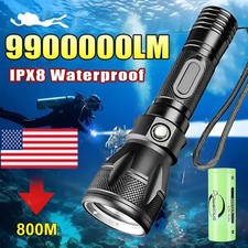 99000LM Scuba Diving Light Underwater LED Flashlight Dive Underwater Lighting US