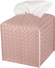 Tissue Box Cover PU Leather Tissue Holder Square Facial Tissue Case Facial Paper