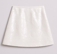 NWT Abercrombie Fitch White Sequin Mini Skort M Stunning