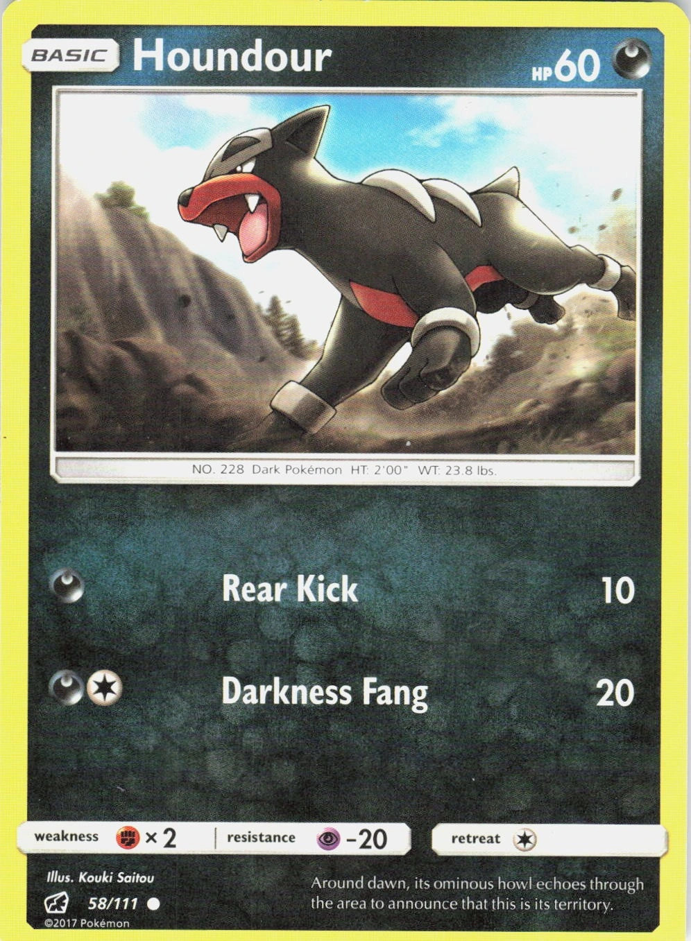 Houndour 58/111 Crimson Invasion Common LP Pokemon TCG