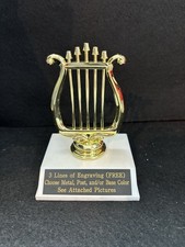 4 1/2" tall Music Lyre Trophy please Look At All Pictures