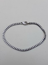 Ancien Bracelet Gourmette Argent massif 18,5 CM #A12.5