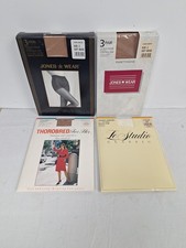 Lot of 8 Pair Pantyhose Size C D Tall Fits 145-200 lbs Beige Lycra Sheer