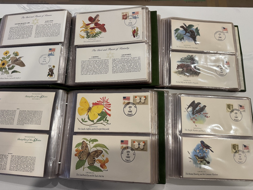 200 50 usps stamps STATES BIRDS FLOWERS SONGBIRDS WILDLIFE 1980's 4 albums - Afbeelding 10 van 24