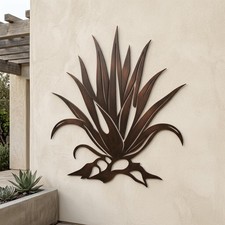 Southwestern Agave Metal Wall Art, Desert Plant Decor, Modern Outdoor Hanging