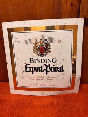 BINDING EXPORT PRIVAT  BLECHSCHILD 36cm x 36cm BIER