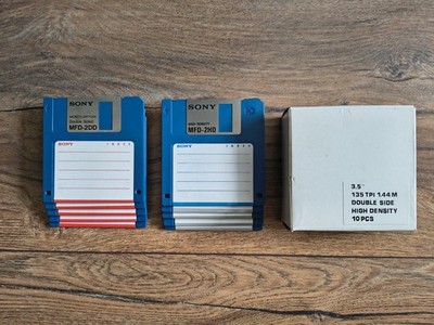 10 SONY MFD-2HD High Density 3 1/2'' inch floppy disk 3.5'' Zoll Disketten