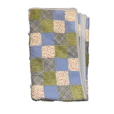 Chenille Flannel Baby Blanket Blue Green 12  x 24  