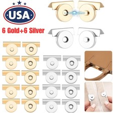12 Pairs Snap Buttons Seamless Magnetic Buckle Clasp No-Sewing for Bag Clothing