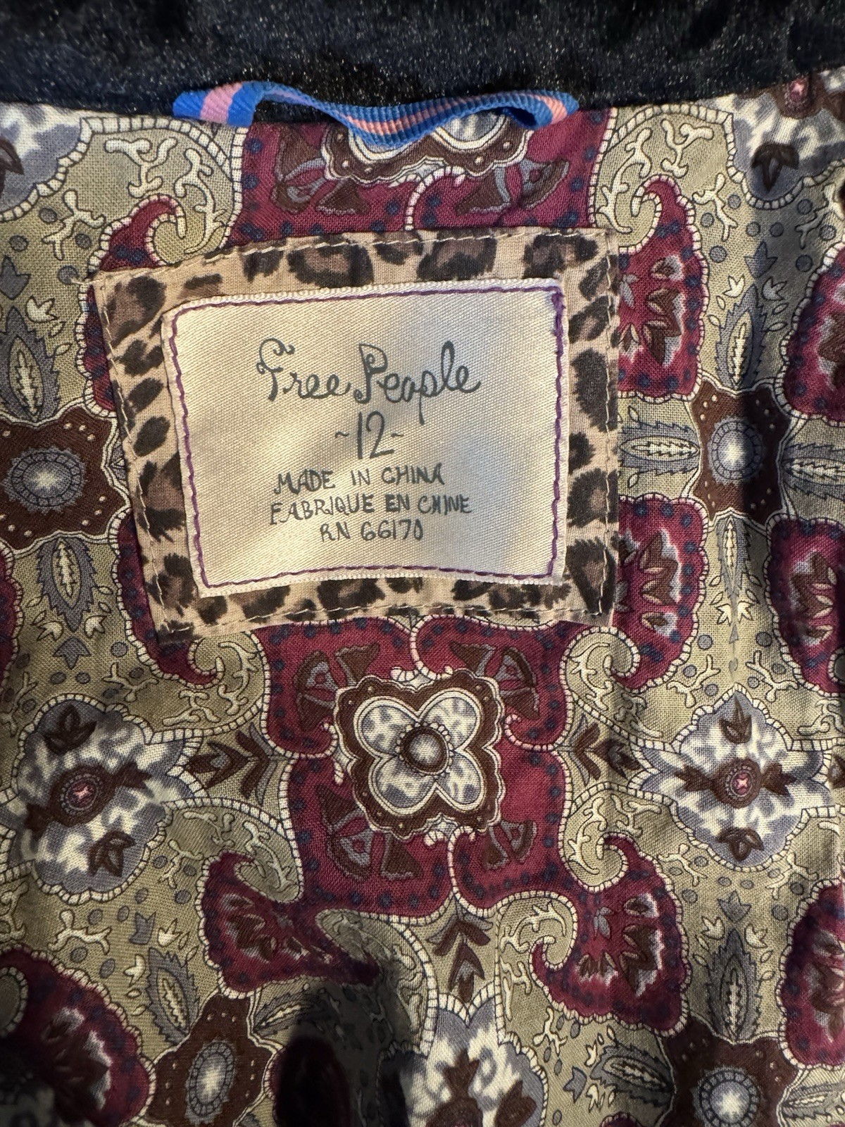 Free People Patterned Button Collared Jacket Flor… - image 4