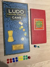 Vintage Board Games Ludo & Snakes And Ladders Counters Dice Chad Valley Retro 