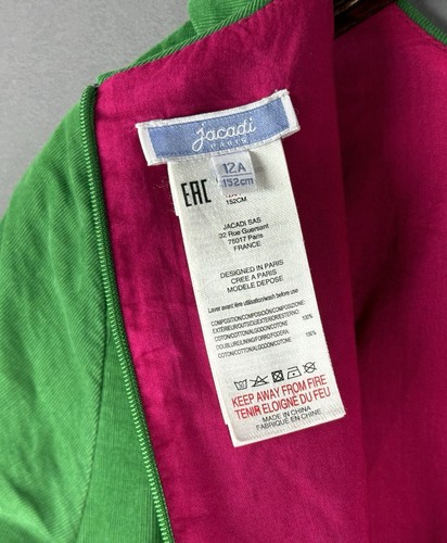 JACADI PARIS Girls Green Corduroy Short Sleeve Dress Size 12A / 152 cm - Picture 13 of 13