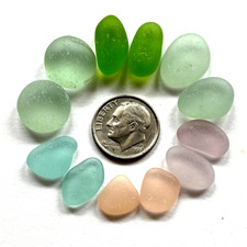 Surf Tumbled Sea Glass   Jewelry Quality   6 Matching PAIRS Sm Scale 12 Pieces