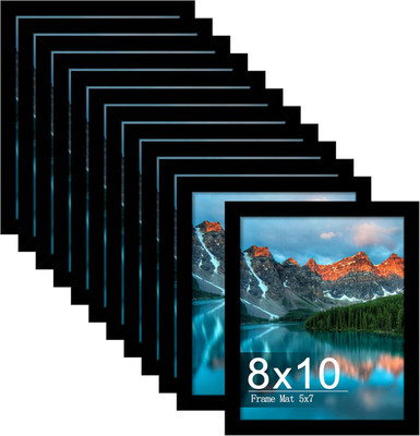 8X10 Picture Frame Set of 12, Display 5X7 with Mat or 8X10 without Mat, Photo Fr