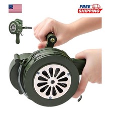 110db Hand Crank Air Raid Siren Medium Green Aluminium Alloy Folding Handle 110db Hand Crank Air Raid Siren Medium Green Aluminium Alloy Folding Handle
