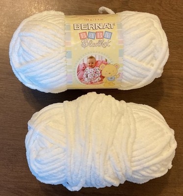2 Skein Lot Bernat Baby Blanket Bulky Yarn 3.5 oz / 100 grams White New