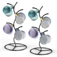 2-Pack Mug Holders, Metal Coffee Mug Tree, Decorative Mug Rack, Mug Tree