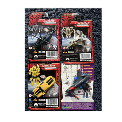 4 Transformers 2007 Movie Legends - w/ Cards Blackout Bumblebee Thundercracker