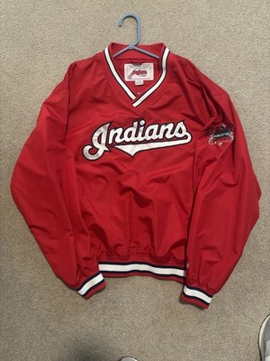 Vintage Puma Cleveland Indians 90's Pullover Jacket Jacobs Field Logo SZ L EUC