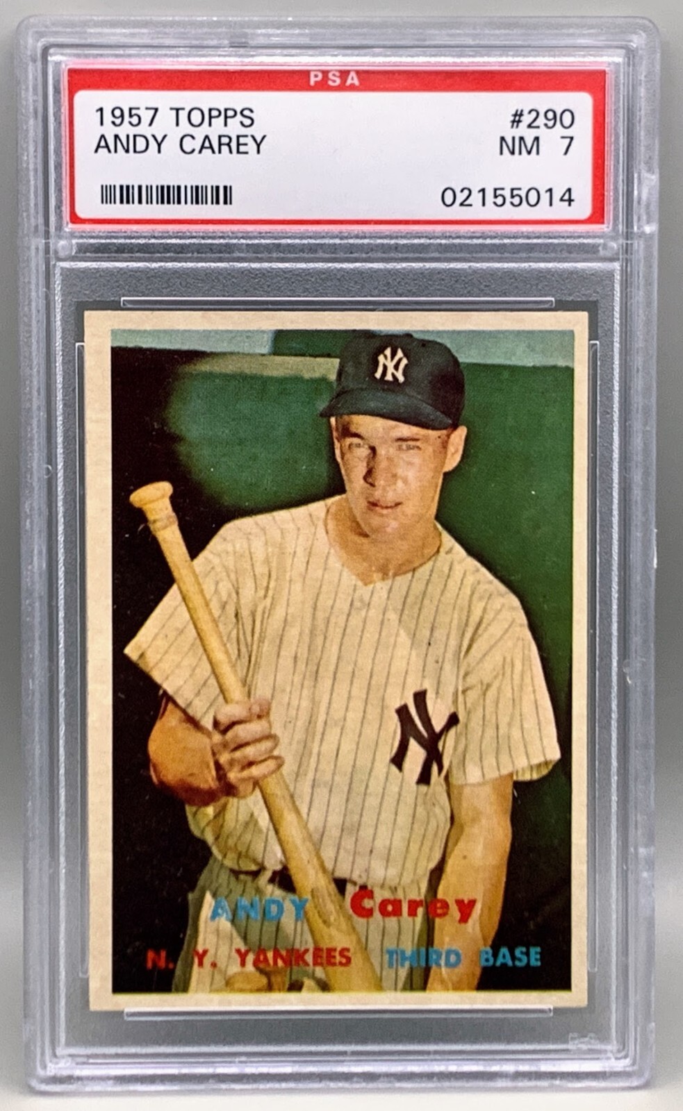 1957 Topps #290 Andy Carey - New York Yankees PSA 7 NM
