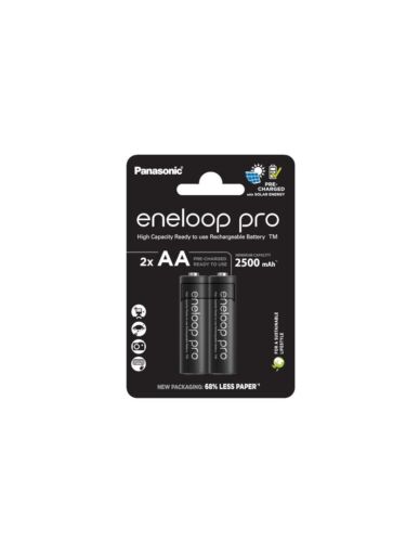 2 Panasonic Eneloop Pro Rechargeable AA HR6 Batterien Blister 1.2V 2500mAh - Afbeelding 1 van 3