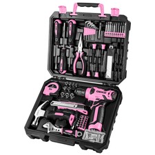 DEKOPRO Drill Set: Tool Set with 8V Pink Cord...
