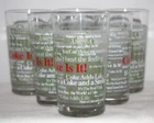 Coca Cola VTG Glasses w/ Logo "Coke Is It" + other 1963-1993 Coke Advert Slogans