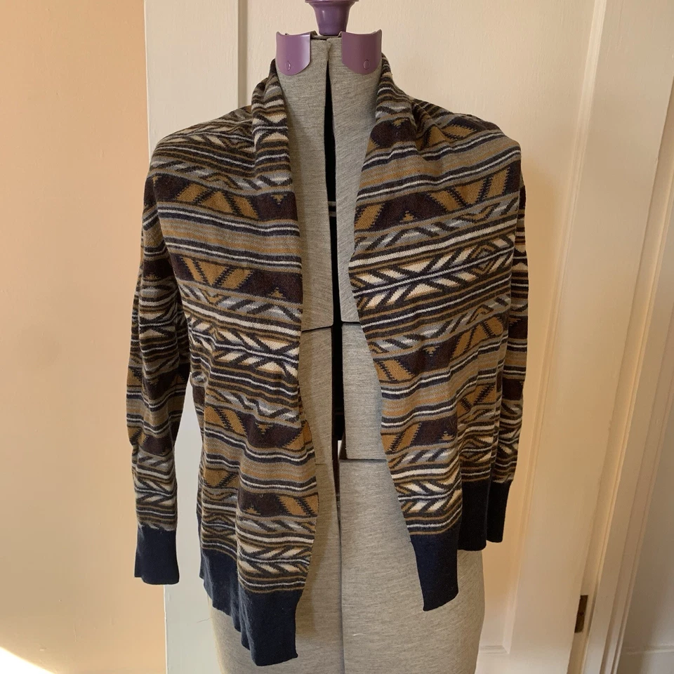 Свитер шерстяной мериносовый Pendleton кардиган с открытой передней частью размер S западный геометрический осень - Изображение 2 из 4