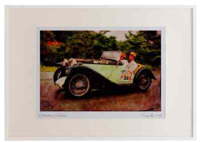 455041 1933 Morris Garage (MG) J 2 Aquarell Bilderrahmen