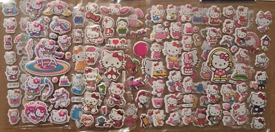 Hello Kitty six sheets vibrant high detail 3D puffy stickers