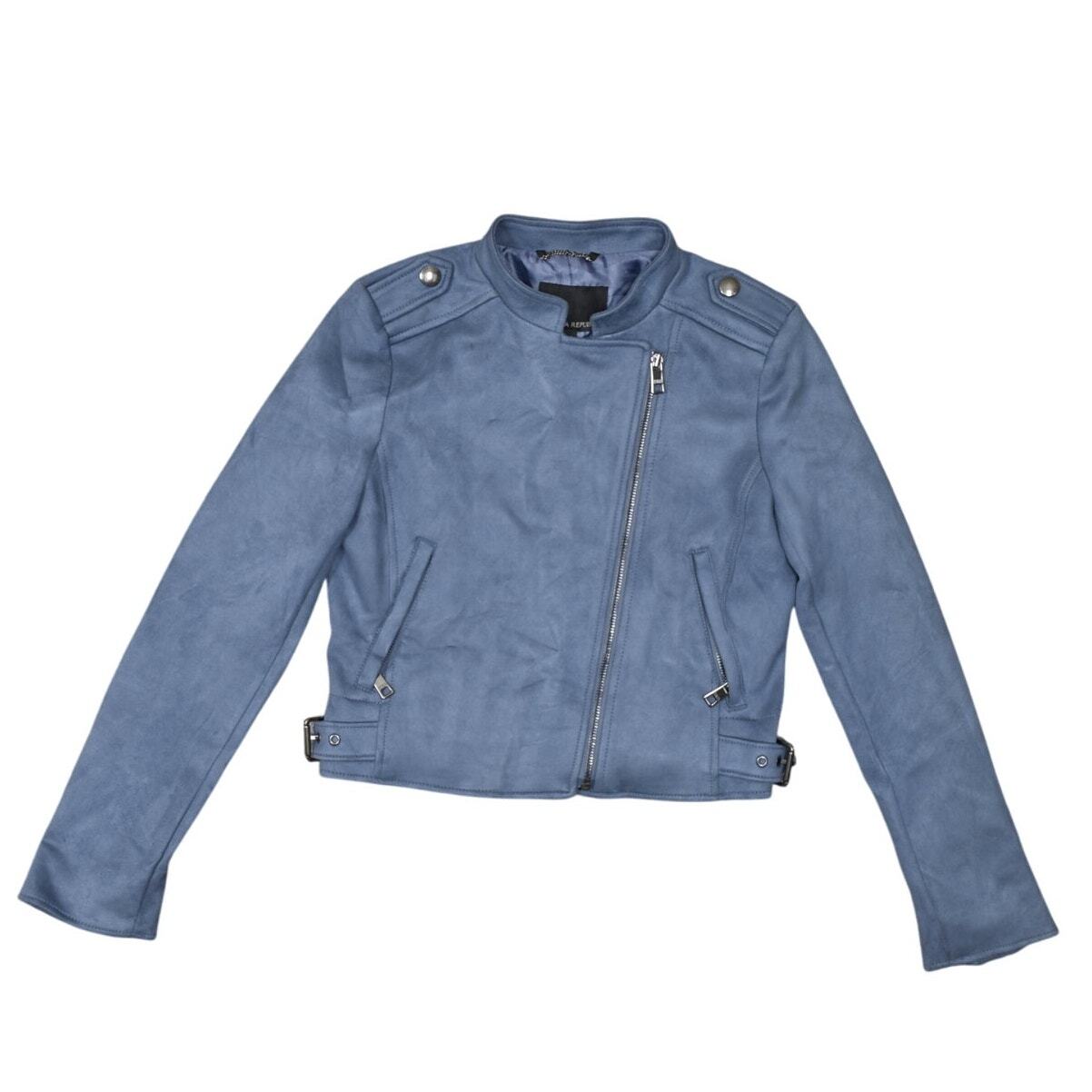 Banana Republic Blue Basic Jacket Crop Microfiber… - image 1
