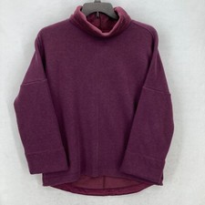 Athleta Cozy Karma Funnel Neck Sweatshirt Womens Medium Purple Fuzzy Cozy Preppy