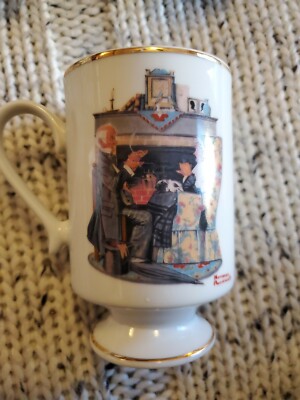 1981 Danbury Mint Norman Rockwell Porcelain Mug ( TEA FOR TWO)CRAFTED IN JAPAN 