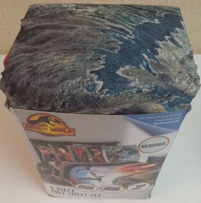 Jurassic World Fallen Kingdom Bettwäsche-Set – Mikrofaser-Bettlaken 4-teilig Full Size