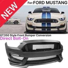 Full Conversion Front Bumper GT350 Style For 15-17 Ford Mustang Polyurethane New
