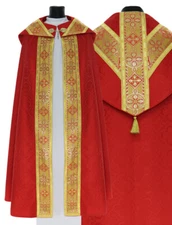 Red/gold Semi Gothic Cope with stole Vestment Capa pluvial Roja/dorada KY114C25p