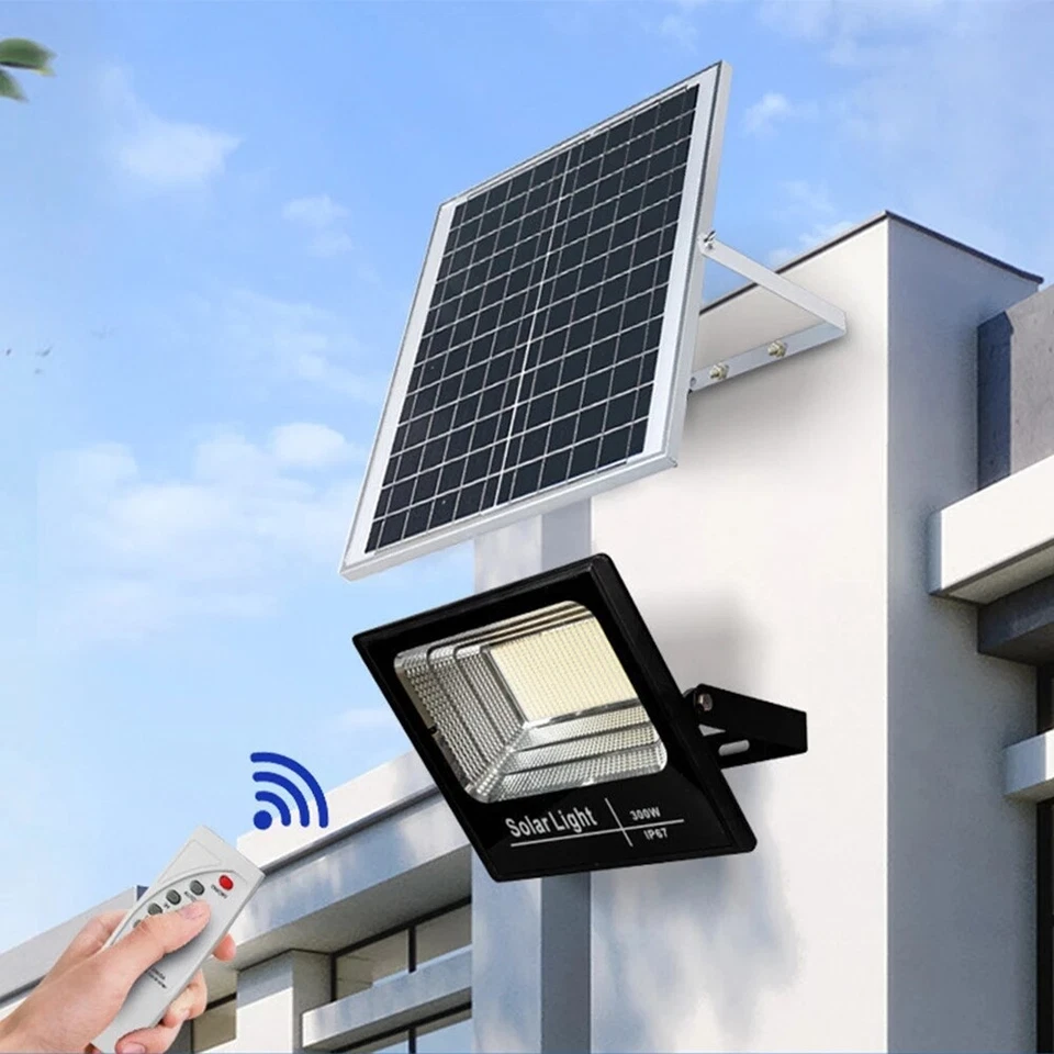 LED Solar Flood Light Security Spot Wall Yard Outdoor Street Lamp Remote Control - Image 2 of 4