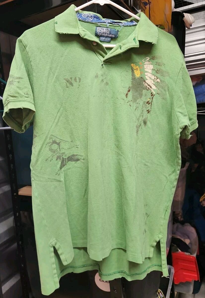 Polo Ralph Lauren L Shirt Indian Head Chief Green Southwest Polo Ralph Lauren L Shirt Indian Head Chief Green Southwest