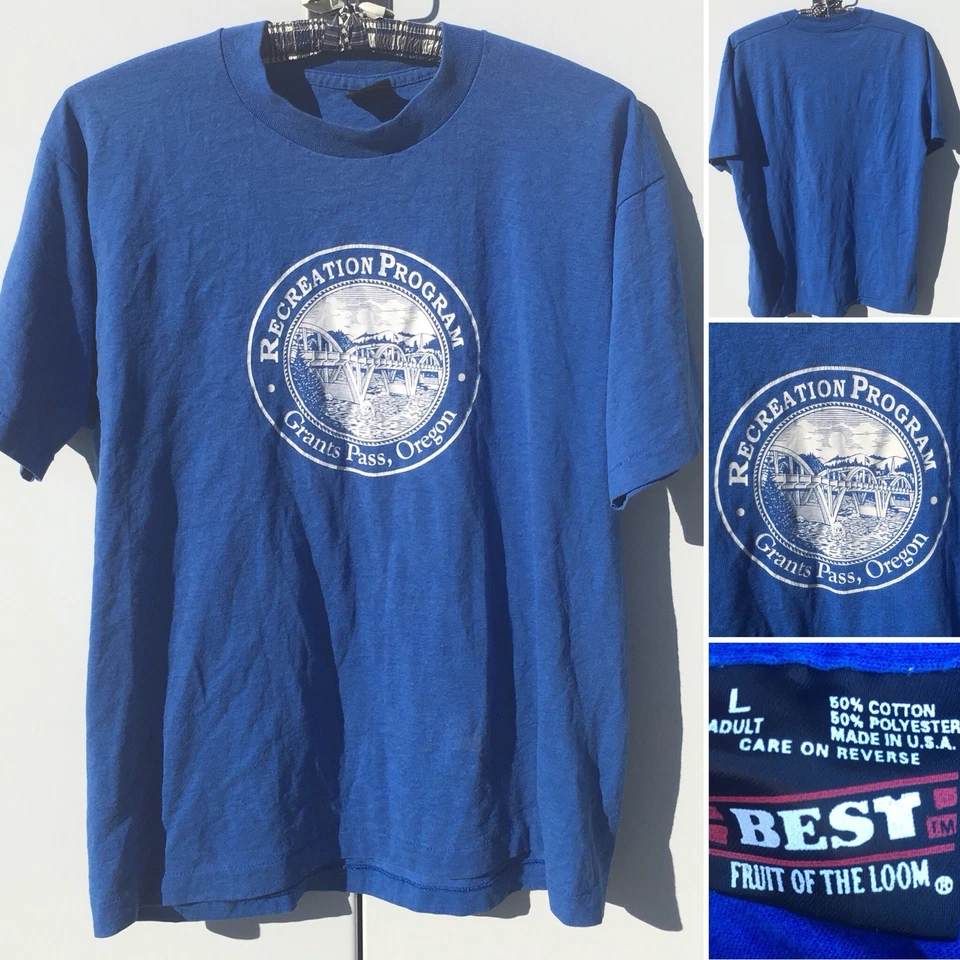Vintage Recreation Program Grants Pass Oregon T Shirt 80s 90s 1980s Size L - Image 3 of 4