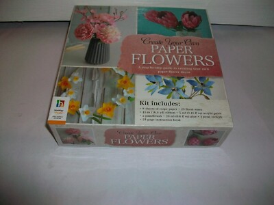 Hinkler New Create Your Own Paper Flowers Box Set with instructions