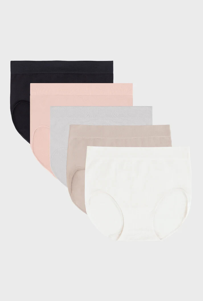 Womens Carole Hochman Seamless Brief 5 Pair Small S Basic