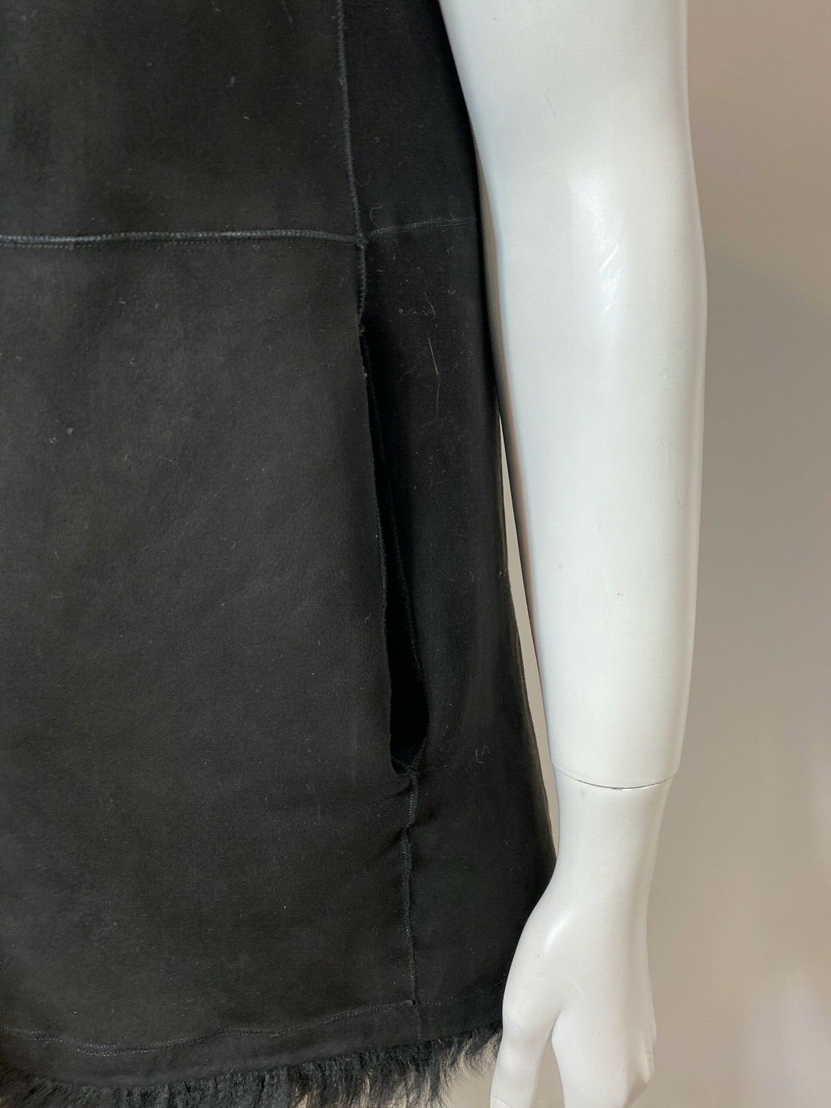 Theory Reversible Shearling Patchwork Vest in Bla… - image 10