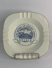 Vintage Homer Laughlin ACME National Life  Assurance Co. Ashtray Pearl China 7”