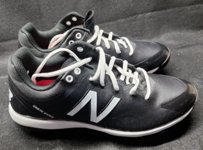 New Balance L4040BK5 Steel CLEATS WHITE/ BLACK MENS SIZE US 9 KINETIC STITCH