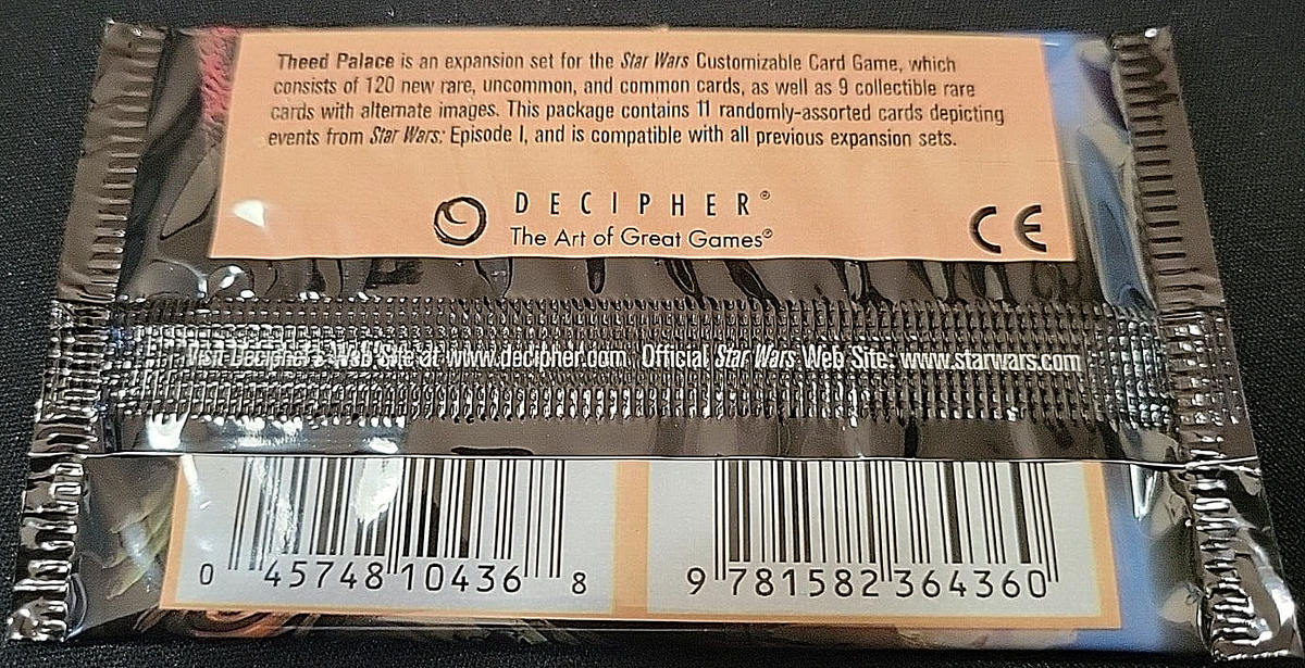 Star Wars Theed Palace One Booster Pack Sealed from a fresh box 11